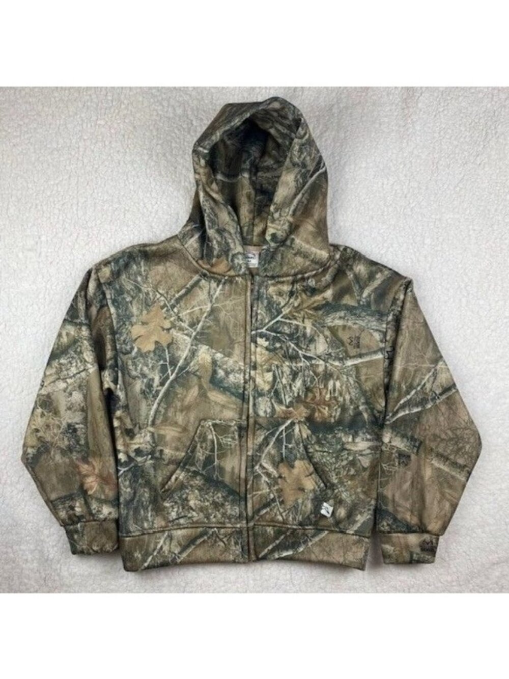 Akimbo Zip-Up Realtree Edge Camo Hoodie Size Medium Boxy Fit Brushed Cotton